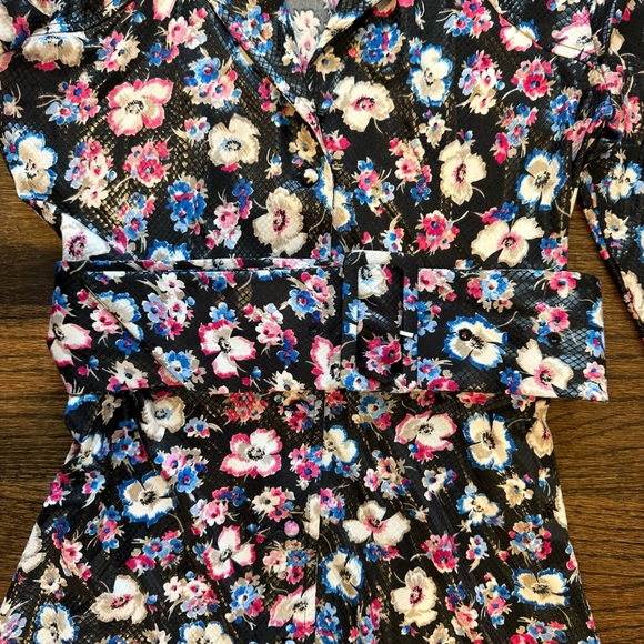 ROTATE Birger Christensen Size 2 Jojo Floral Print Midi Shirtdress - Picture 5 of 12
